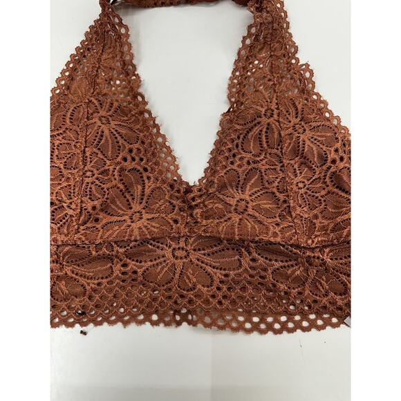 True by Rue 21 Womens Bralette Size Medium Orange Lace Halter Top - Picture 2 of 10